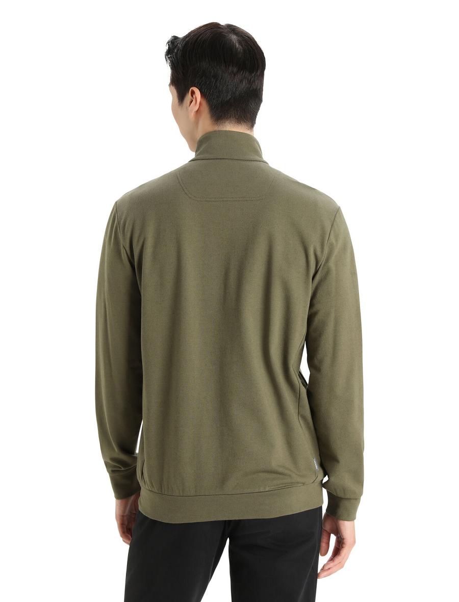 Loden Icebreaker Merino Central II Long Sleeve Zip Men's Hoodie | AU 1280PJJQ